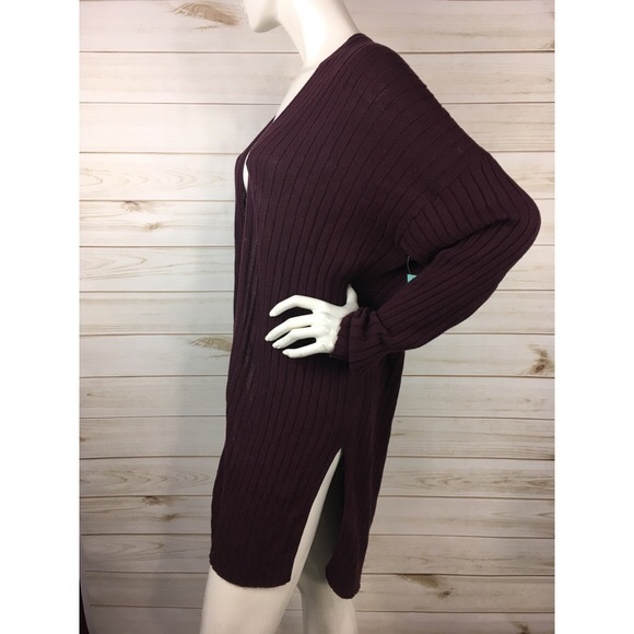 Abound Open Front Long Cardigan With Side slit - Picture 3 of 8